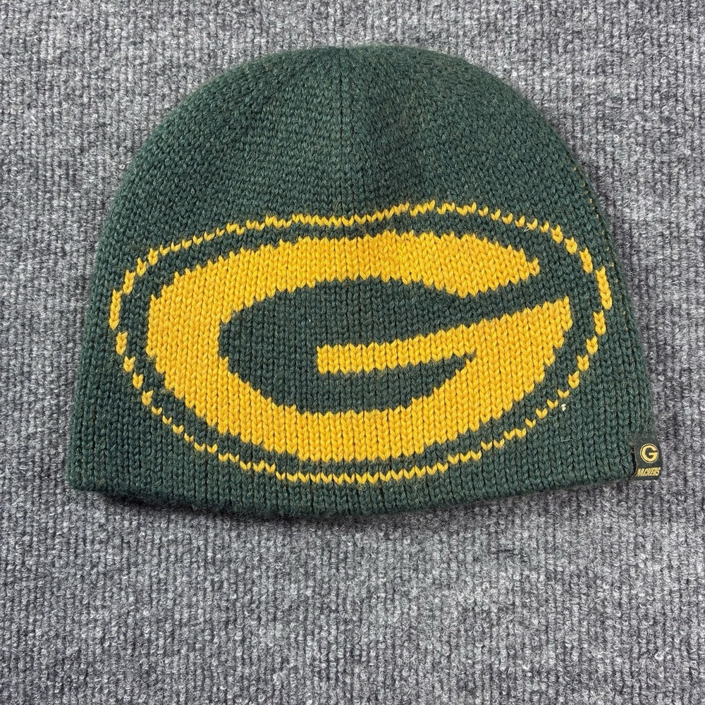 Green Bay Packers Reebok Knit Beanie Hat Wool Blend NFL Green Gold One Size